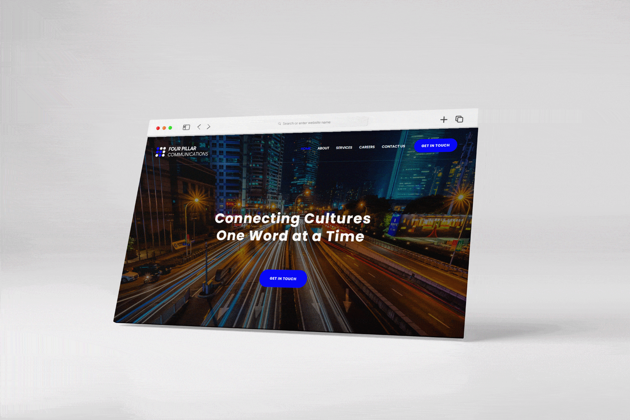 Website ux/ui for four pillar communications- misfits digital