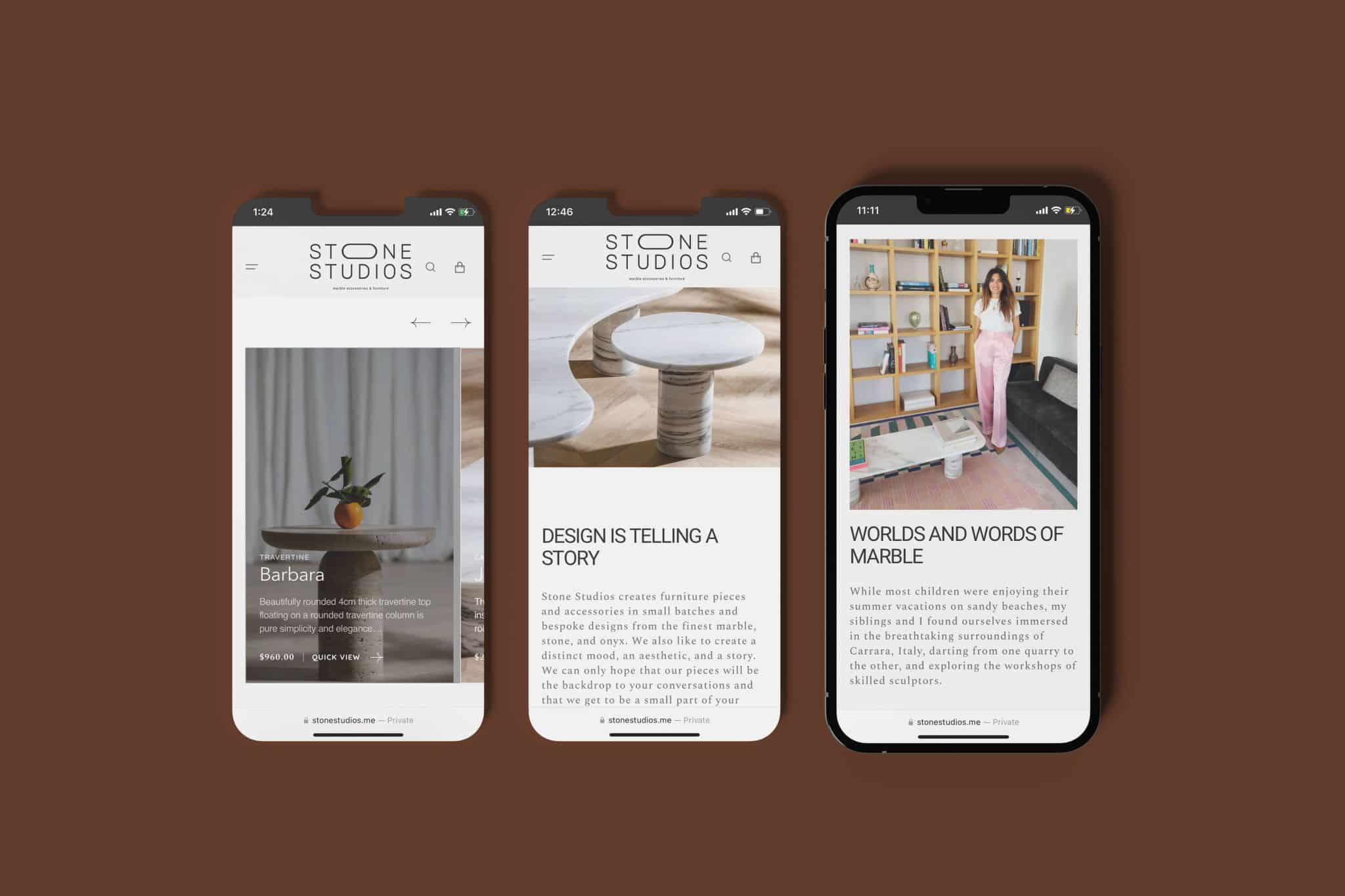 Website design and development for stone studios by misfits digital 5