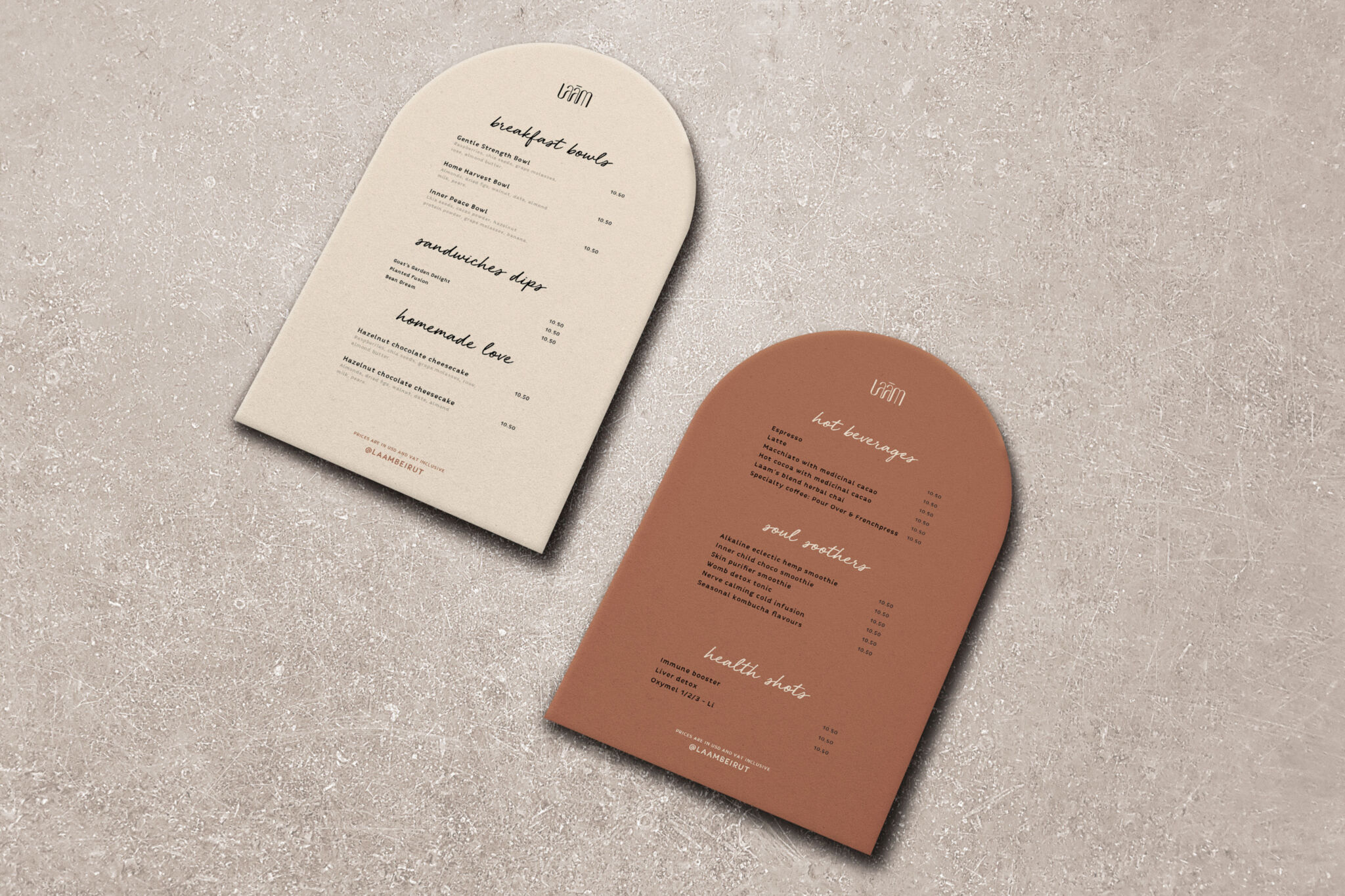 Laam branding project done by misfits digital branding and digital marketing agency . menu design